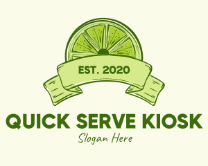 Rustic Green Lime Slice logo design