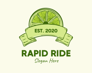 Rustic Green Lime Slice logo design