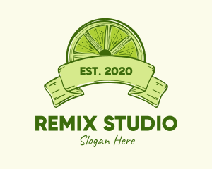 Rustic Green Lime Slice logo design