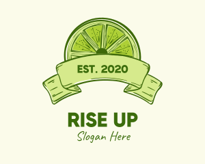 Rustic Green Lime Slice logo design