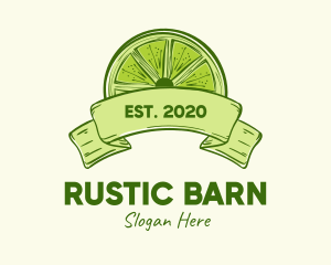 Rustic Green Lime Slice logo design