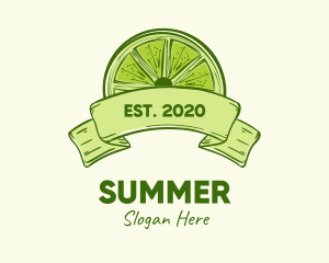 Rustic Green Lime Slice logo design