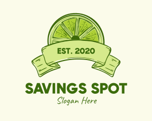 Rustic Green Lime Slice logo design