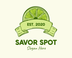 Rustic Green Lime Slice logo design