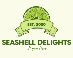 Rustic Green Lime Slice logo design