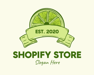 Rustic Green Lime Slice logo design