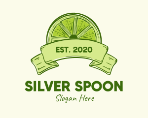 Rustic Green Lime Slice logo design