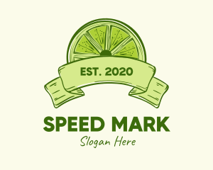 Rustic Green Lime Slice logo design