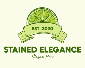 Rustic Green Lime Slice logo design