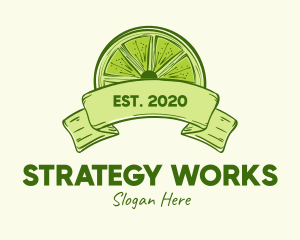 Rustic Green Lime Slice logo design