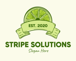 Rustic Green Lime Slice logo design