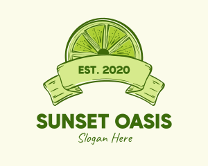 Rustic Green Lime Slice logo design