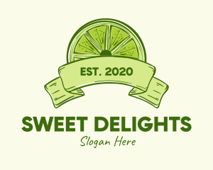 Rustic Green Lime Slice logo design