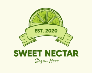 Rustic Green Lime Slice logo design