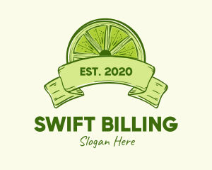 Rustic Green Lime Slice logo design