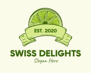 Rustic Green Lime Slice logo design