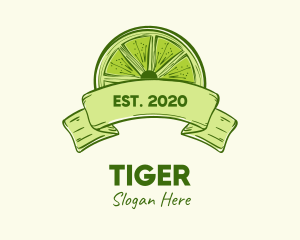 Rustic Green Lime Slice logo design