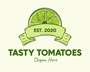 Rustic Green Lime Slice logo design