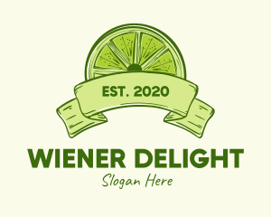 Rustic Green Lime Slice logo design