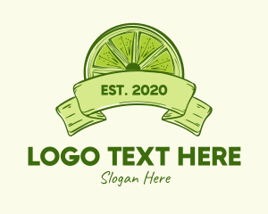 Rustic Green Lime Slice Logo