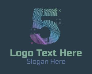 Vlogger - Modern Glitch Number 5 logo design