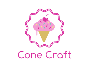 Cherry Sprinkles Ice Cream  logo design