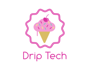 Cherry Sprinkles Ice Cream  logo design