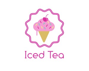 Cherry Sprinkles Ice Cream  logo design