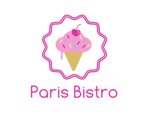 Cherry Sprinkles Ice Cream  logo design