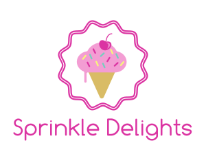 Cherry Sprinkles Ice Cream  logo design