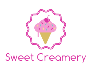 Cherry Sprinkles Ice Cream  logo design