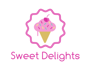 Cherry Sprinkles Ice Cream  logo design