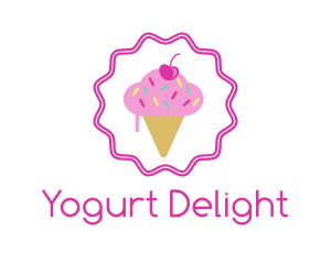 Yogurt - Cherry Sprinkles Ice Cream logo design