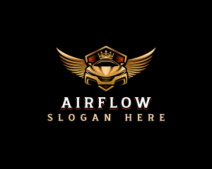 Wing Crown Car logo design