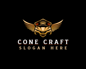 Wing Crown Car logo design