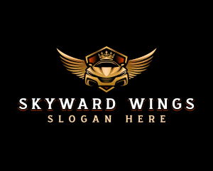 Wing Crown Car logo design