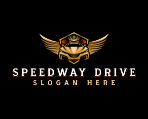 Driver - Wing Crown Car logo design
