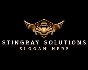 Wing Crown Car logo design