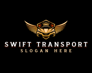 Wing Crown Car logo design