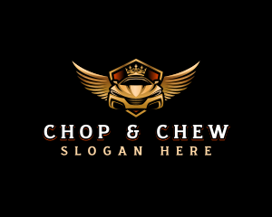 Wing Crown Car logo design