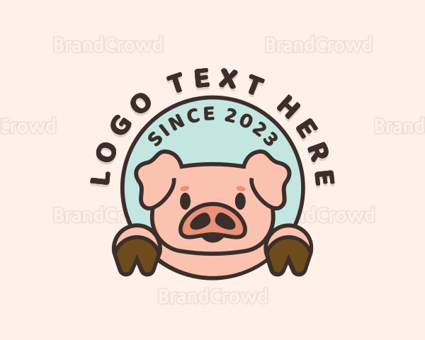 Cute Happy Piglet Logo