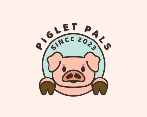 Piglet - Cute Happy Piglet logo design