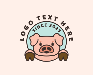 Cute Happy Piglet Logo