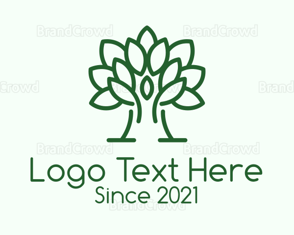 Green Symmetric Tree Logo
