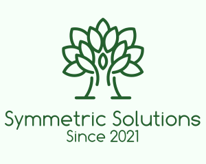 Symmetric - Green Symmetric Tree logo design