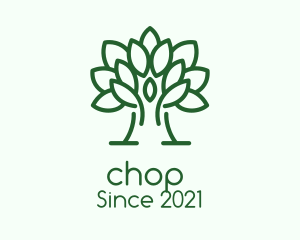 Eco Friendly - Green Symmetric Tree logo design