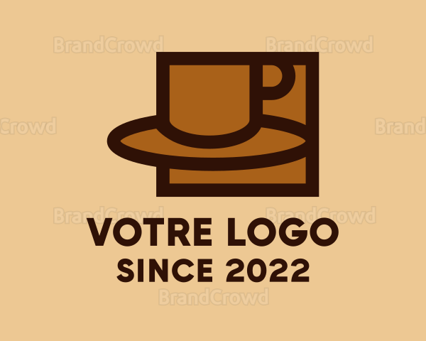 Brown Cafe Coffee Cup Logo