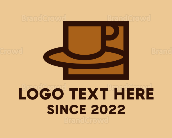 Brown Cafe Coffee Cup Logo