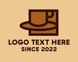 Brown Cafe Coffee Cup  logo design