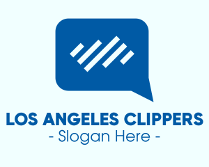 Messaging - Blue Bars Chat App logo design